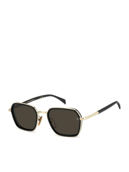 David Beckham Unisex Sunglasses with Gold Metallic Frame and Gold Lens DB 1194/G/S RHL/IR