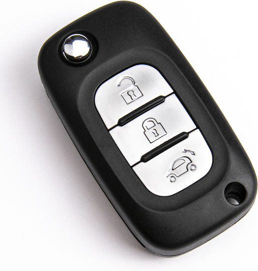 Foldable Car Key Shell with 3 Buttons for Smart