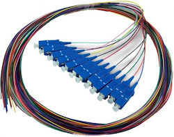 Set 12 Bucăți Fo Lc Pc Împletitură Sm Os2 9/125 Carcasă Lszh 0,9mm 1,5m Multicolor