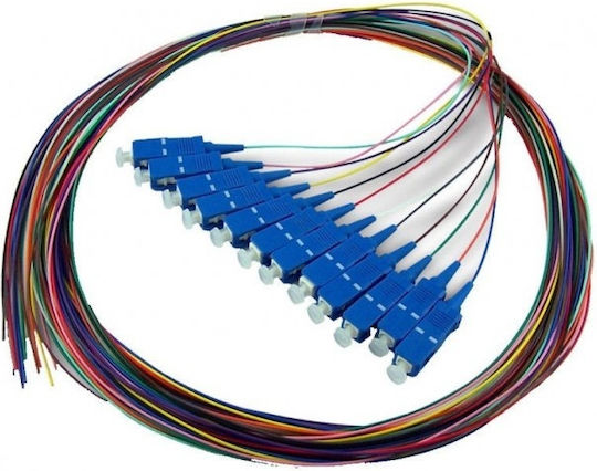Set 12 Bucăți Fo Lc Pc Împletitură Sm Os2 9/125 Carcasă Lszh 0,9mm 1,5m Multicolor