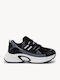 Black Chunky Sneakers Embossed Sole
