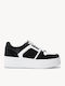 Black Women's Sneakers Rhinestones Reinforced Sole