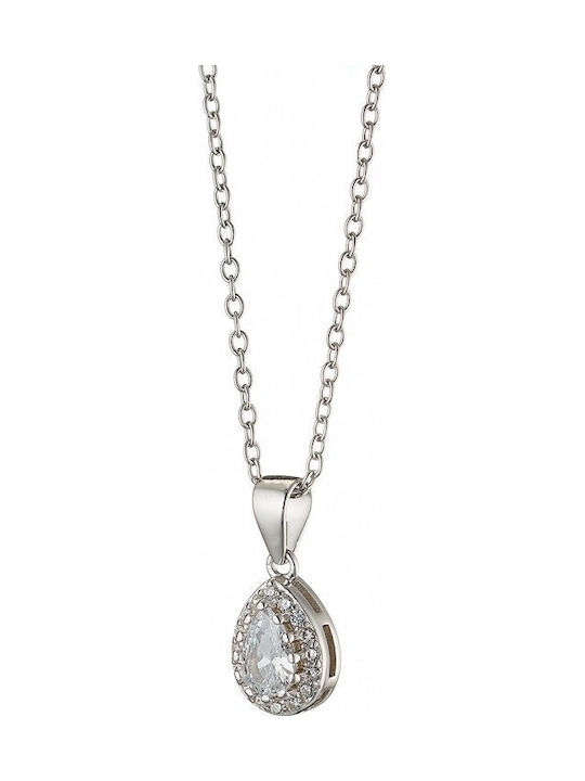Oxzen Halskette mit Design Träne aus Silber mit...