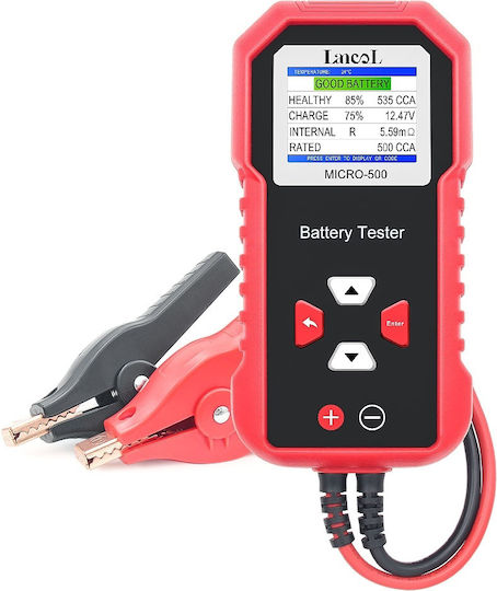 Lancol Micro-500 Tester Baterie Auto Verificare Rapidă 12v Compatibil Plumb-acid Lifepo4 Agm Gel Efb Rezultate Prin Cod Qr