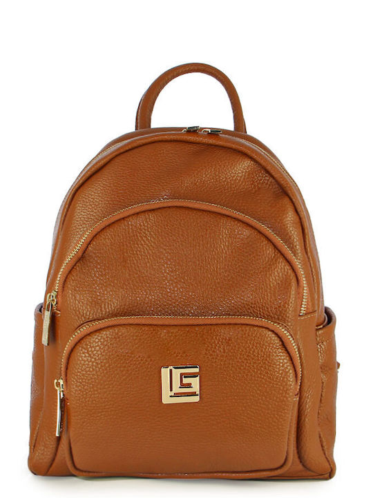 Leather Women's Bag Backpack Tabac Brown