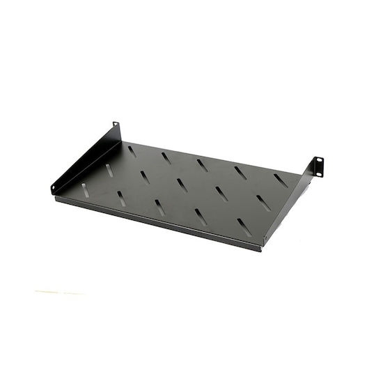 Raft Fix 19" 1u 300mm Fixare Frontală 2 Puncte Sarcină 30kg Negru Ral 9005 Dateup 9801130401