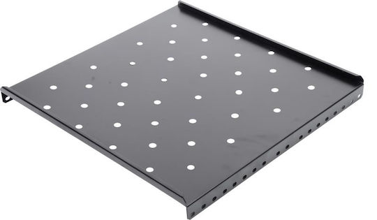 Distanțier Fix Rack 1u Rack 19" Adâncime 650mm Dulap 1000mm Sarcină Maximă 60kg Vopsea Antistatică Oțel 1,2mm Negru spsf-1u650-bk-03
