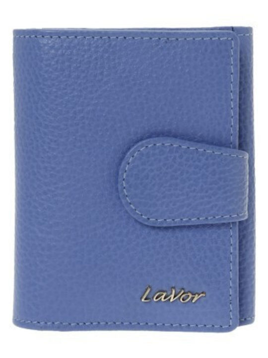 Lavor Μικρό Δερμάτινο Γυναικείο Πορτοφόλι με RFID Γαλάζιο