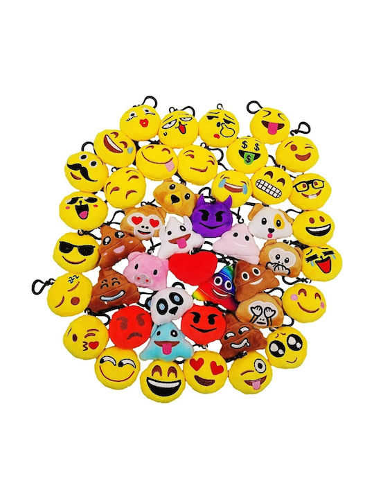 Mini Emoji Baumwolle Schlüsselring Taschenanhänger 5cm Party Tasche Geschenk Kinder Party Geburtstag 38 Stück