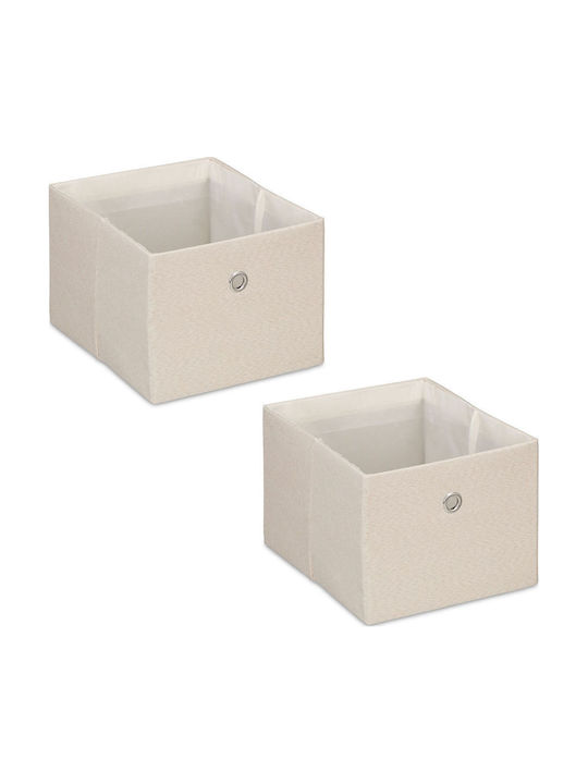 Relaxdays Fabric Storage Box Beige 16x20.5x25cm...