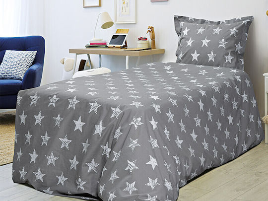 Beauty Home Seturi de cearșafuri Single din Bumbac & Poliester Gri 170x240cm