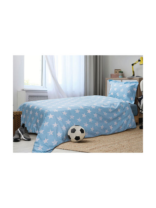 Beauty Home Sheet Set Single from Cotton & Polyester Blue 170x240cm
