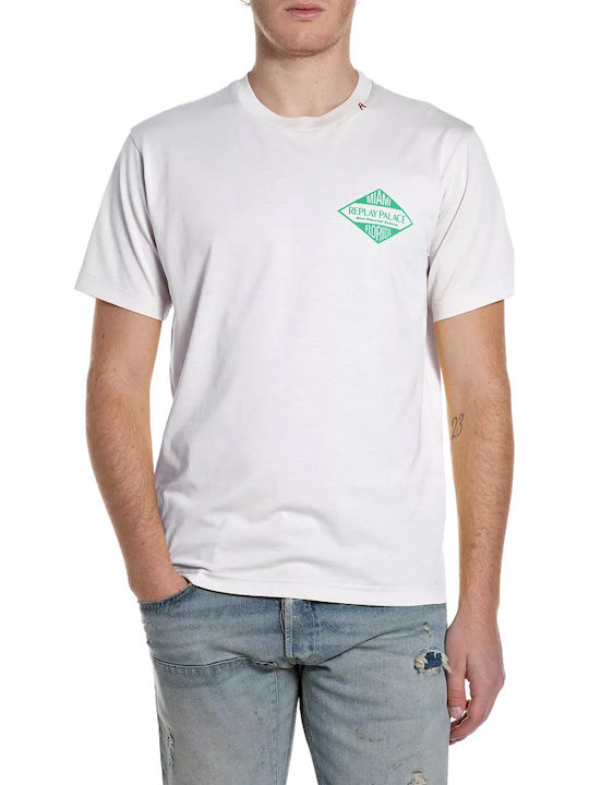 Replay T-shirt Εκρού-πράσινο