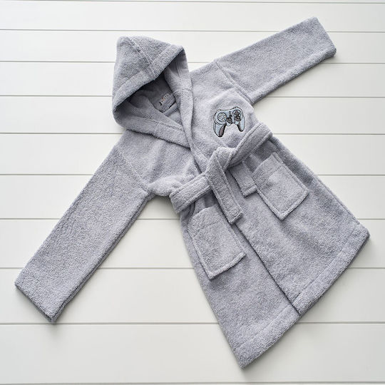 Vesta Home Kids Bathrobe Game Gray with Hood