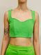 Γυναικείο Crop Top με Φερμουάρ Green