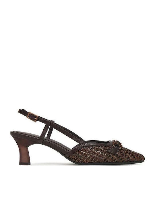 Tamaris Heels with Strap Brown