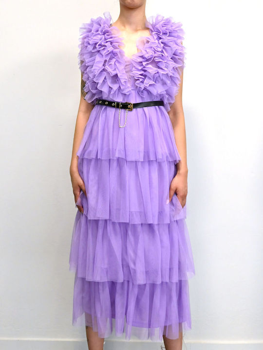 Hellen Batterr 1995h with Tulle Wedding - Christening Dress Purple