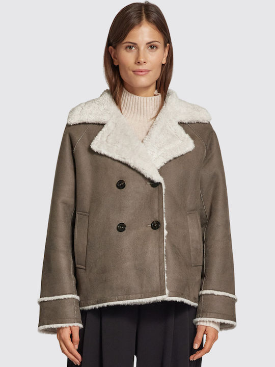 Γυναικείο Biker Jacket Taupe