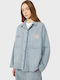 Long Women's Jacket for Winter Light Blue