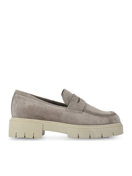 Δερμάτινα Γυναικεία Loafers σε Καφέ Χρώμα