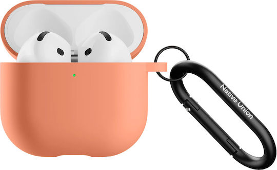 Native Union Silicone Case Airpods 4 Metal Carabiner Orange