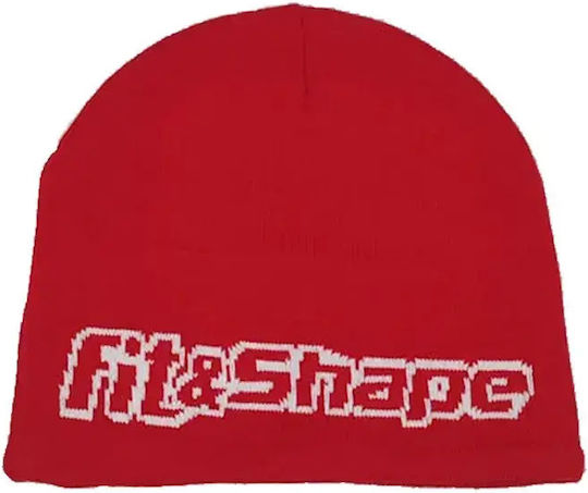Beanie Unisex Σκούφος Πλεκτός σε Κόκκινο χρώμα