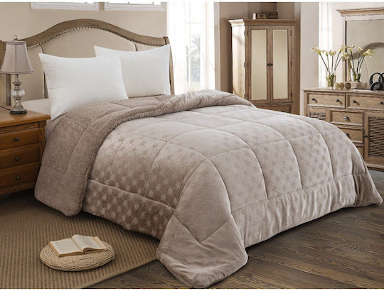 Adam Home Κουβερτοπάπλωμα με Γέμιση Microfiber Υπέρδιπλο 220x240εκ. Taupe 740 GSM