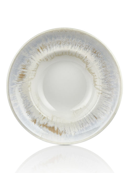 By Bone Wave Plate Soup made of Porcelain with Diameter 27cm 6pcs