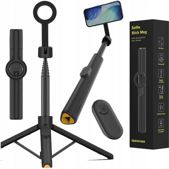 Spacecase Selfie Stick Τρίποδο Κινητού Μαύρο