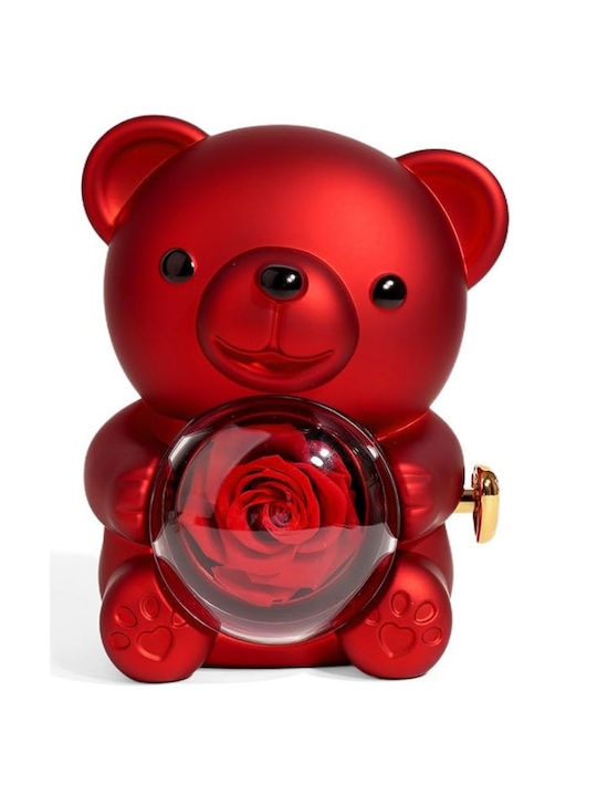 Teddy Bear Eternal Real Rose – Rotating Jewelry Holder