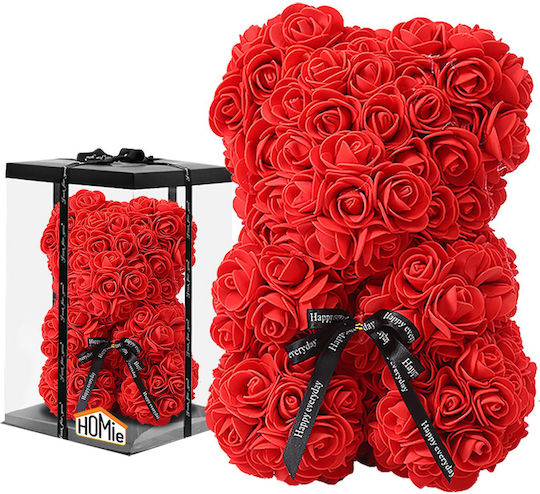 Teddybär Künstliche Rosen Transparentes Box – 23cm