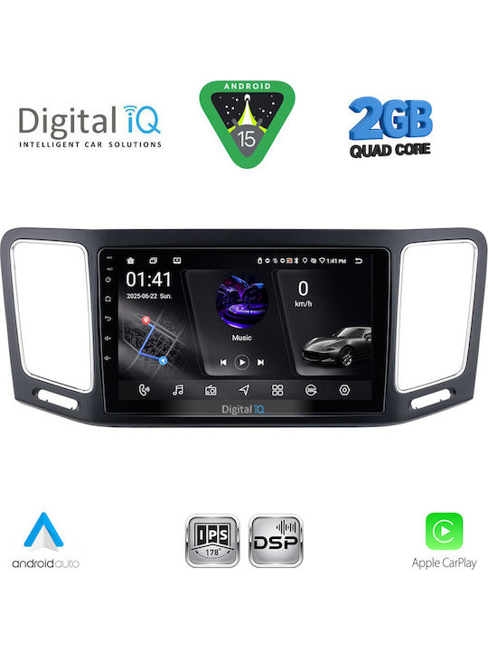 Digital IQ Car Audio System for Volkswagen Sharan 2011-2023 (Bluetooth/USB/AUX/WiFi/GPS/Apple-Carplay/Android-Auto) with Touch Screen 9"