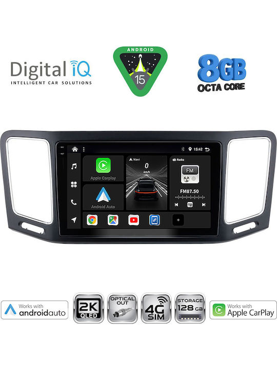 Digital IQ Car Audio System for Volkswagen Sharan 2011-2023 (Bluetooth/USB/AUX/WiFi/GPS/Apple-Carplay/Android-Auto) with Touch Screen 9"