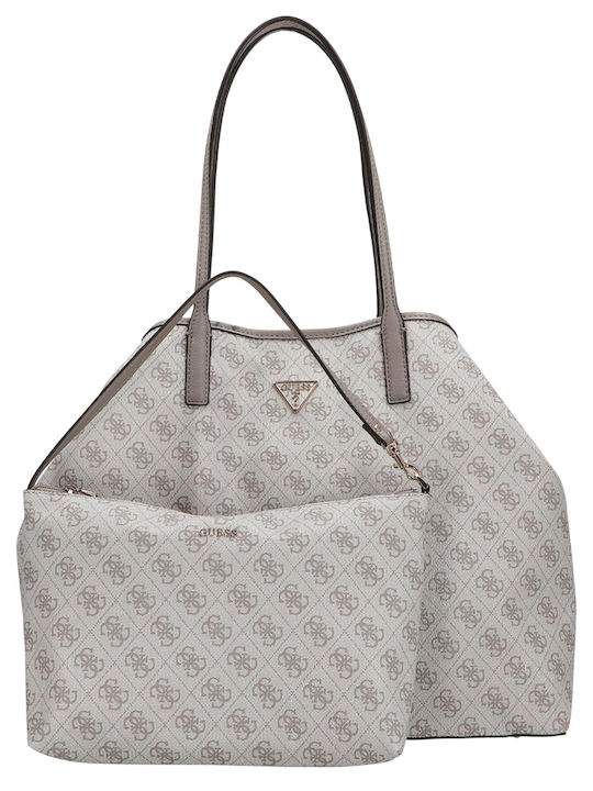 Guess Victtoria Σετ Γυναικεία Tote Τσάντα Μπεζ