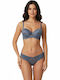 Tres Chic Σετ Εσωρούχων Σουτιέν με String Γκρι-ραφ