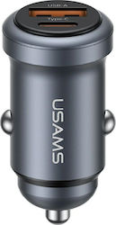 Usams Car Charger with Ports 1xUSB-A 1xType-C