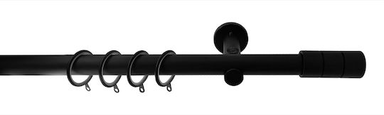 Central Home Metallic Curtain Pole Future Single 140cm Black Matte