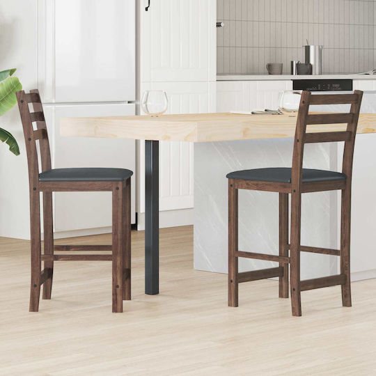 Outdoor Chair Wooden Light Brown 2pcs 40x47.5x99.5cm