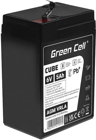 Green Cell Batterie Agm Vrla 6V 5Ah IP54