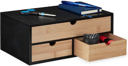 Relaxdays Desktop Drawer 3 Positions Brown Relaxdays Desktop Drawer 3 Positions Brown