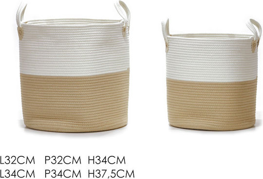 General Trade Aufbewahrungskorb Bamboo Weiß 2Stück