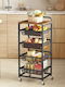 Vasagle Rack de bucătărie Metalic Neagră 5 Sloturi 40x31.7x95cm