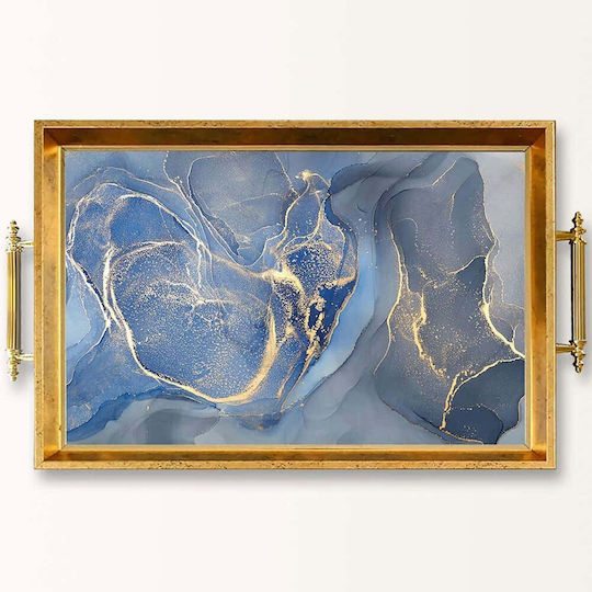 Aberto Design Rechteckig Serviertablett in Blau Farbe 50x29x3.5cm 244KNG1911 1Stück
