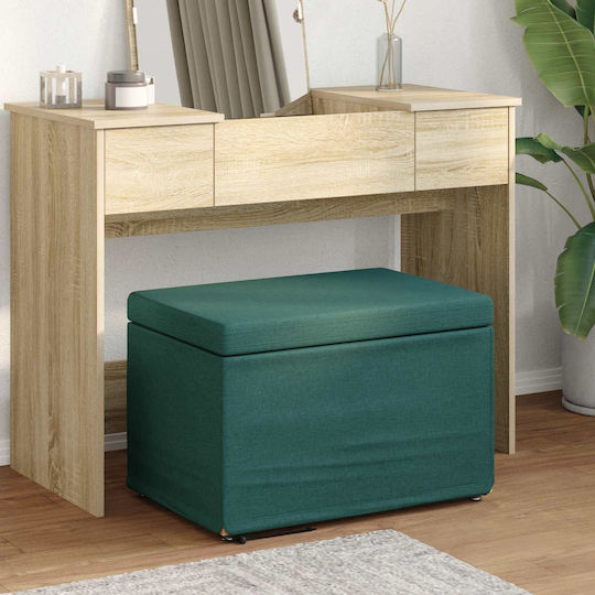 Taburet De Bucătărie Tapițat Cu Țesătură Verde Închis 61x41x40cm