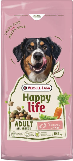 Happy Life 12.5kg Trockenfutter für erwachsene Hunde mit Lamm, Apfel, Reis, Fleisch, Gemüse und Lachs