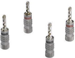 Avinity Banana Plug Silver-plated Set 4