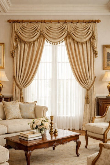 Galifas Wooden Curtain Pole Single Diameter 28mm Length 150cm Natural GB-772947-150