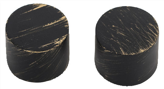 Central Home Curtain wood end Black 2pcs