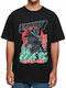 Oversized T-shirt Godzilla Enjoy Life City Stomp Pop Culture Black