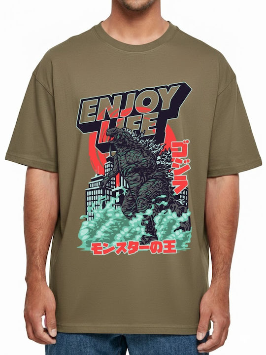 Oversized T-shirt Godzilla Enjoy Life City Stom...